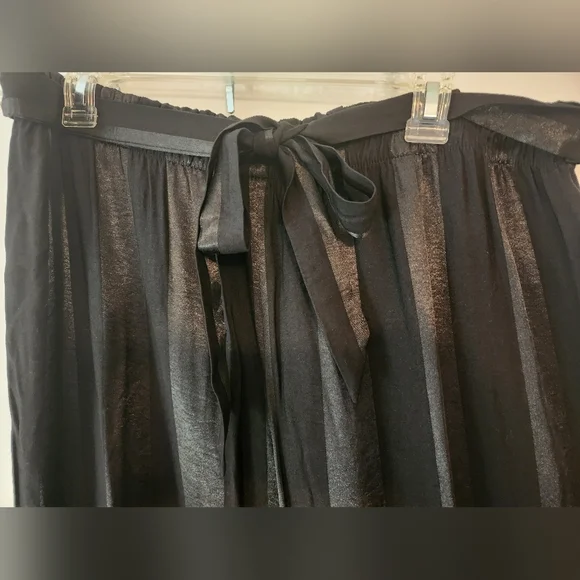 Victoria'a Secret NWT Black Striped Wide-Leg Palazzo Pants Silky Coquette XL - Picture 3 of 12